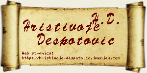 Hristivoje Despotović vizit kartica